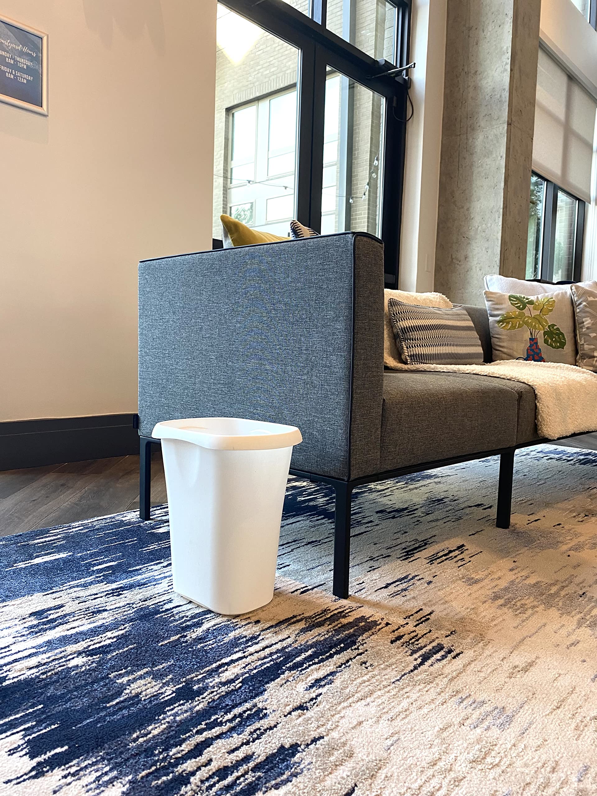 Rubbermaid Open Waste Basket, 32-Court/8-Gallon, Black, Garbage Container Bin For Kids/Adults, Fits Under Desk For Kitchen/Home/